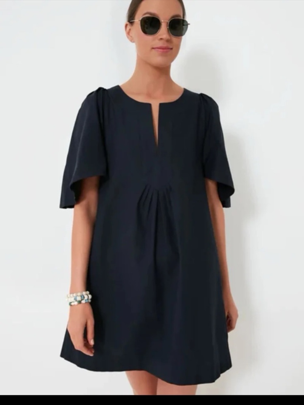 Tuckernuck POMANDER PLACE Deep Navy Finley Flutter Sleeve Dress Size XXXL - Picture 2 of 12